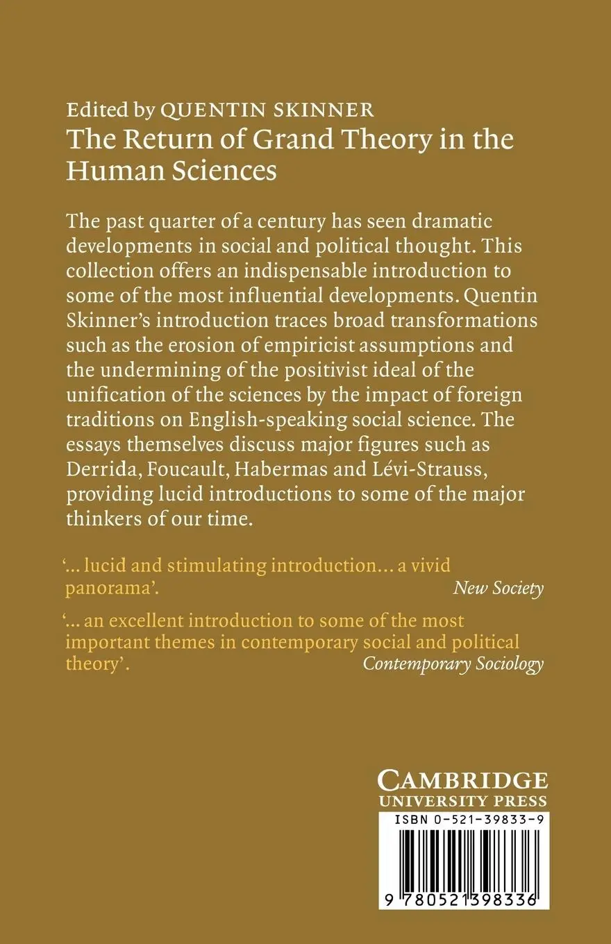 Rückseite: 9780521398336 | The Return of Grand Theory in the Human Sciences | Q. Skinner | Buch