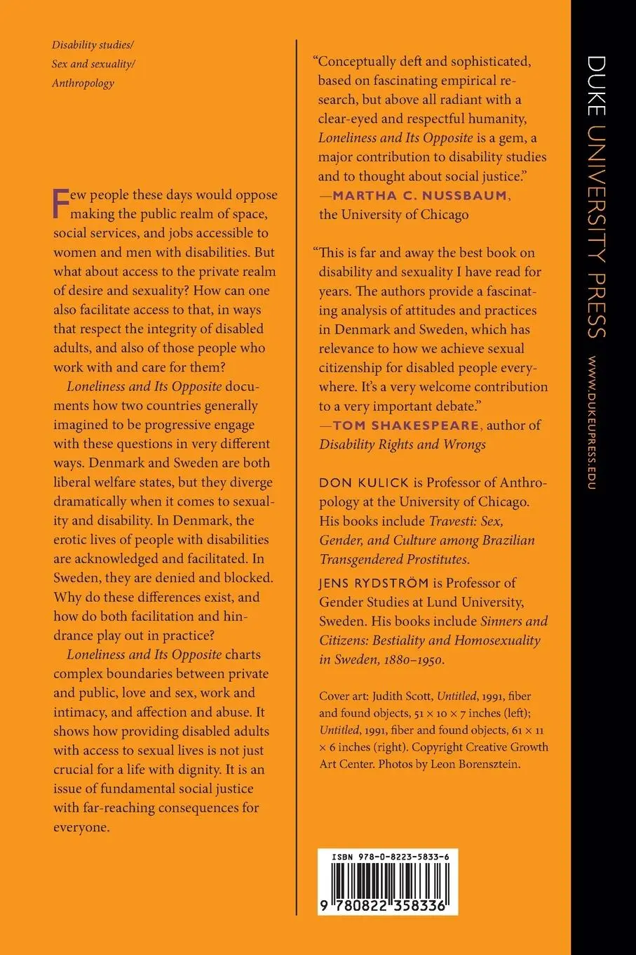 Rückseite: 9780822358336 | Loneliness and Its Opposite | Don Kulick | Taschenbuch | Englisch