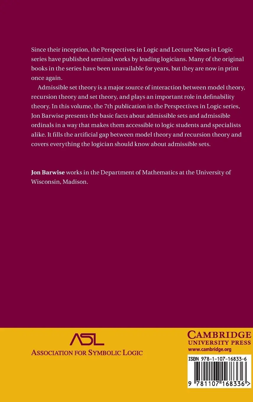 Rückseite: 9781107168336 | Admissible Sets and Structures | Jon Barwise | Buch | Englisch | 2017