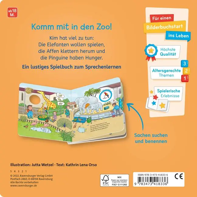 Bild: 9783473418336 | Wo ist bloß...? Mein Zoo-Buch zum Sachen suchen | Kathrin Lena Orso