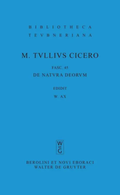 Cover: 9783110208436 | De natura deorum | Marcus Tullius Cicero | Taschenbuch | Latein | 2008
