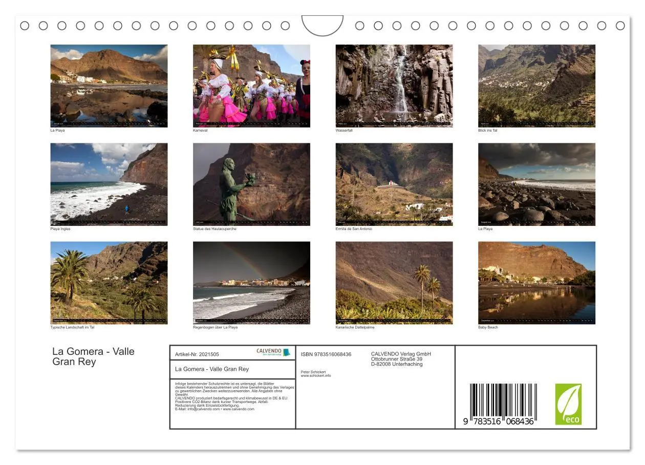 Bild: 9783516068436 | La Gomera - Valle Gran Rey (Wandkalender 2026 DIN A4 quer),...