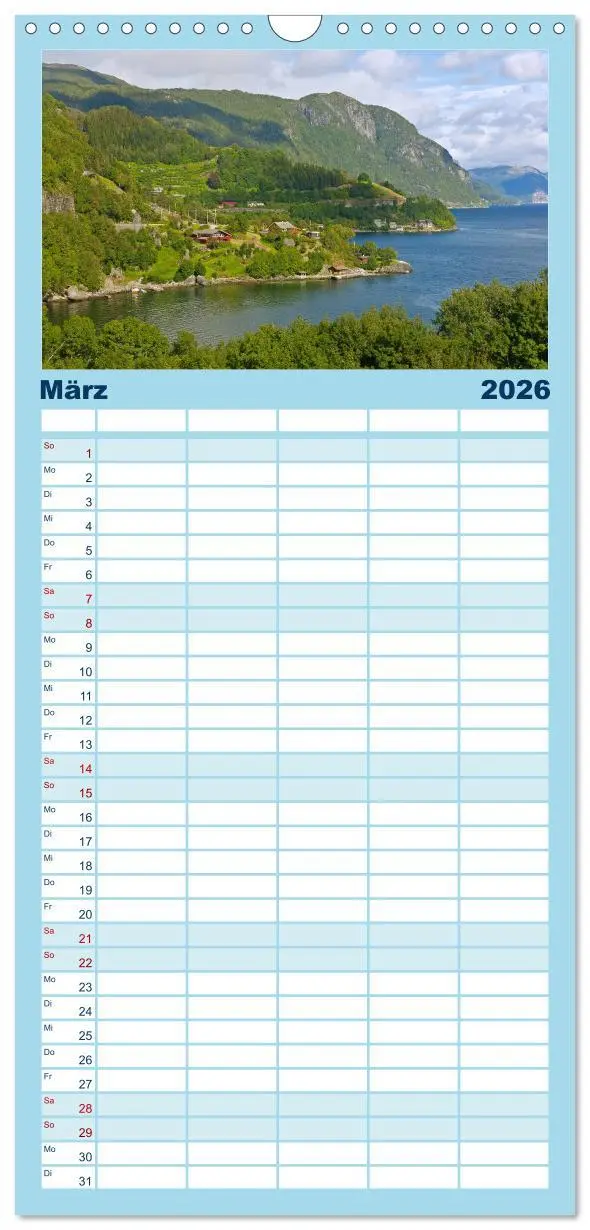 Bild: 9783516518436 | Familienplaner 2026 - Faszination Skandinavien mit 5 Spalten...