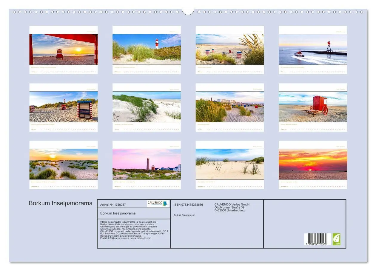 Bild: 9783435258536 | Borkum Inselpanorama (Wandkalender 2025 DIN A2 quer), CALVENDO...