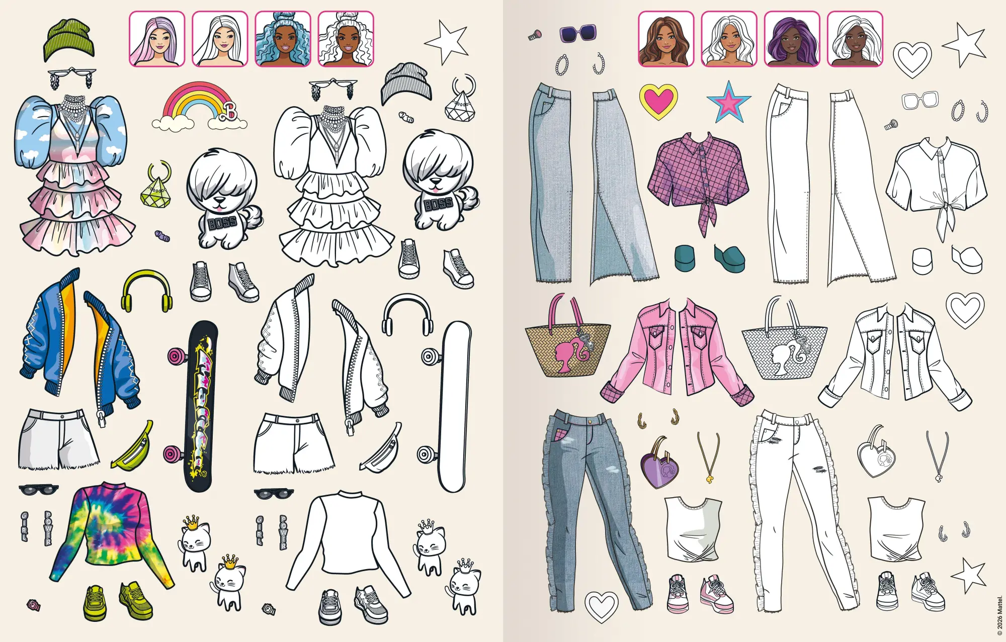 Bild: 9783473498536 | Mein Ausmalstickerbuch Barbie - Anziehpuppen | Taschenbuch | 24 S.