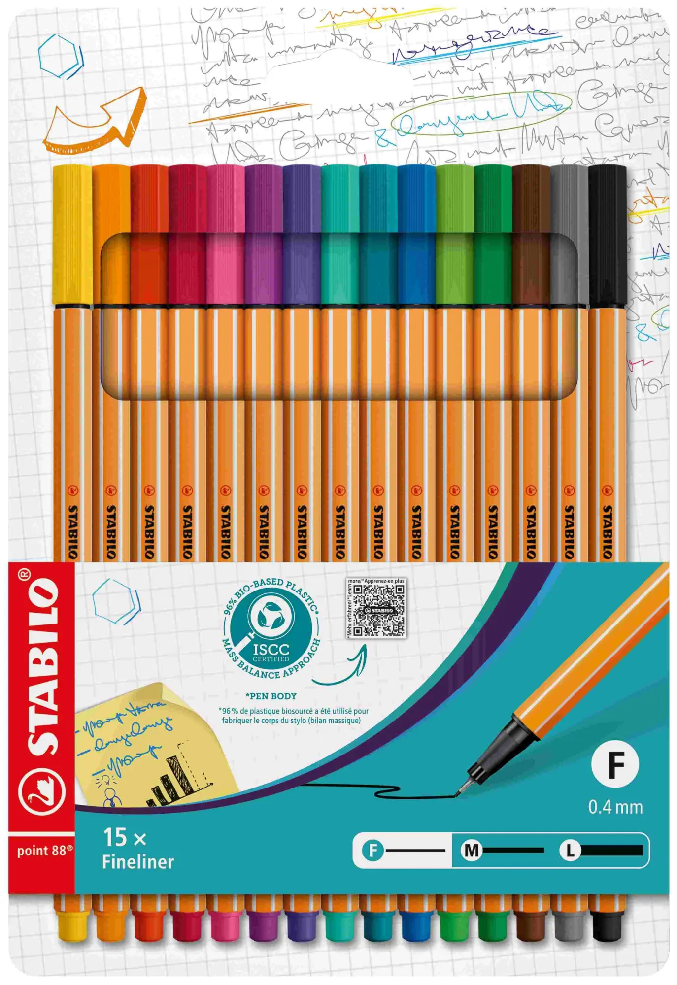 Cover: 4006381438636 | STABILO Fineliner point 88® 15er Set | STABILO point 88 | EO8815