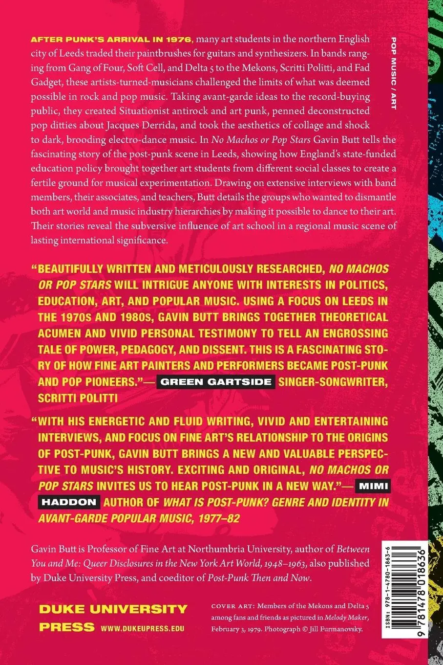 Rückseite: 9781478018636 | No Machos or Pop Stars | When the Leeds Art Experiment Went Punk