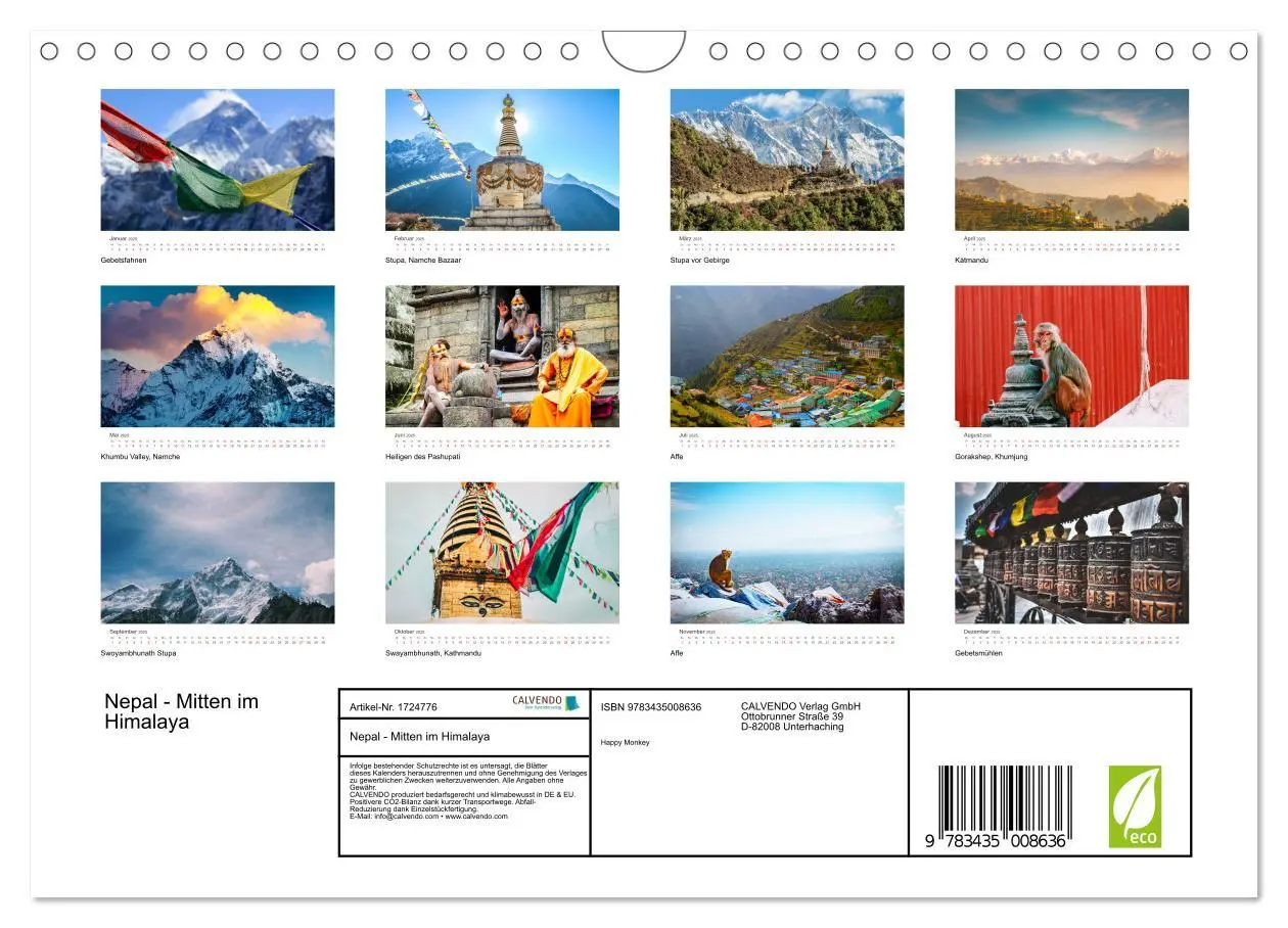 Bild: 9783435008636 | Nepal - Mitten im Himalaya (Wandkalender 2025 DIN A4 quer),...