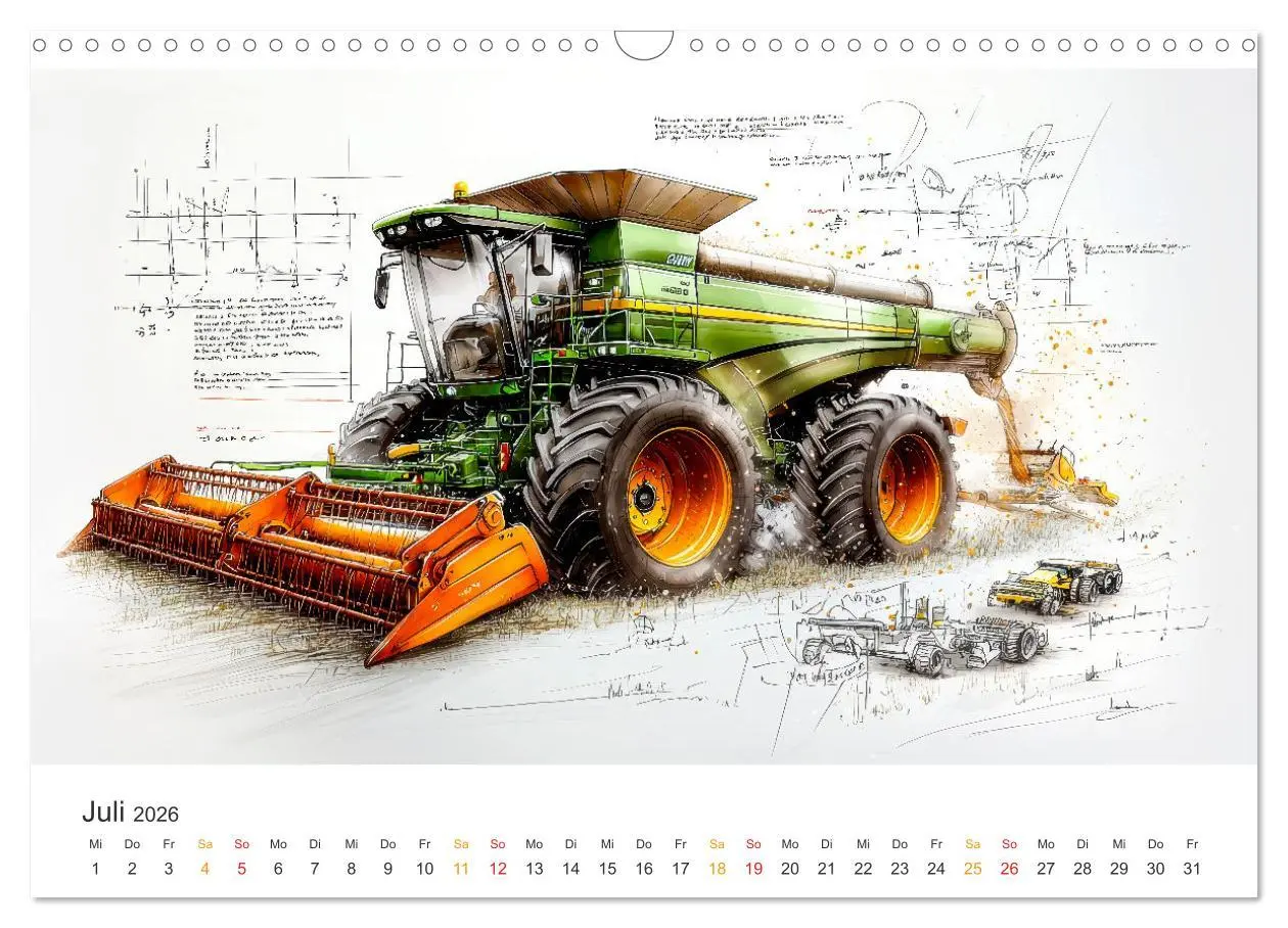 Bild: 9783457268636 | Mähdrescher - Design Studien (Wandkalender 2026 DIN A3 quer),...