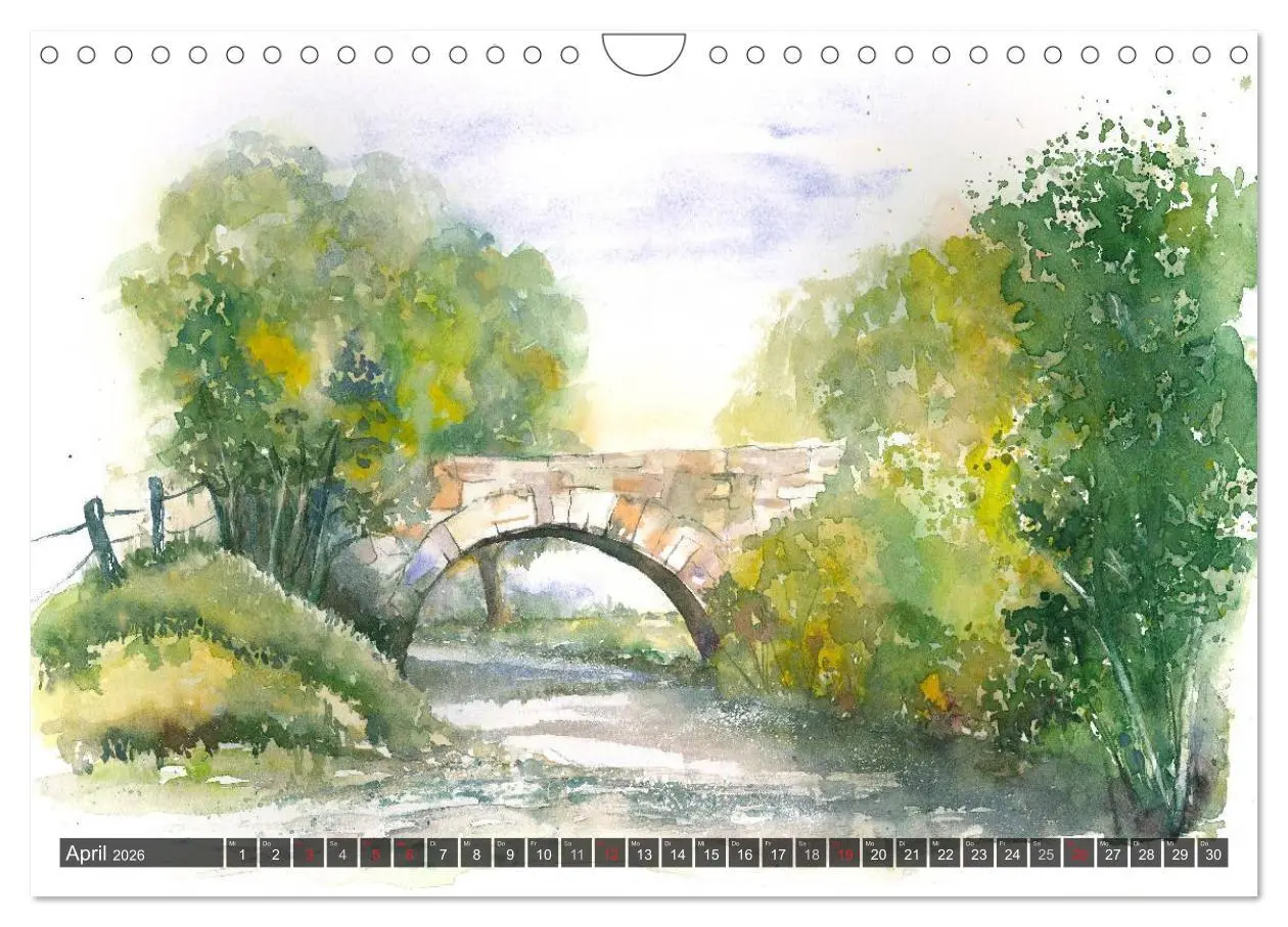 Bild: 9783457958636 | Landschaft in Aquarell (Wandkalender 2026 DIN A4 quer), CALVENDO...