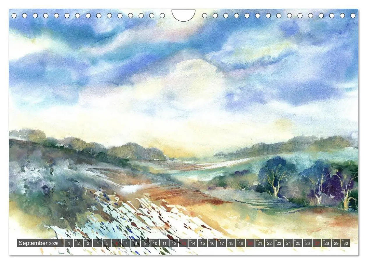 Bild: 9783457958636 | Landschaft in Aquarell (Wandkalender 2026 DIN A4 quer), CALVENDO...