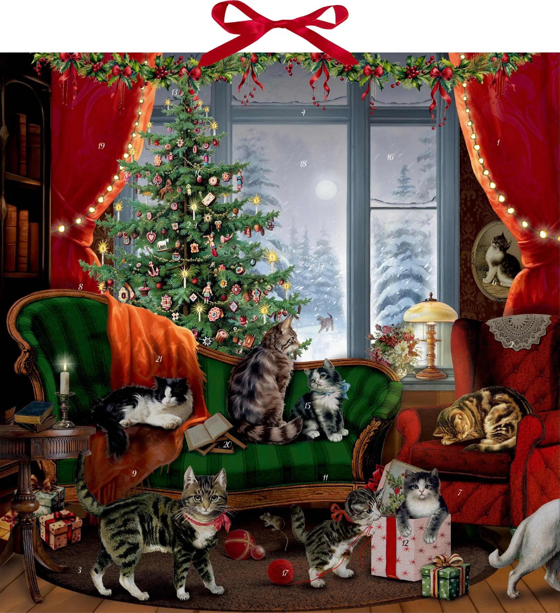 Cover: 4050003958736 | Wand-Adventskalender - Katzen am Fenster | Barbara Behr | Kalender