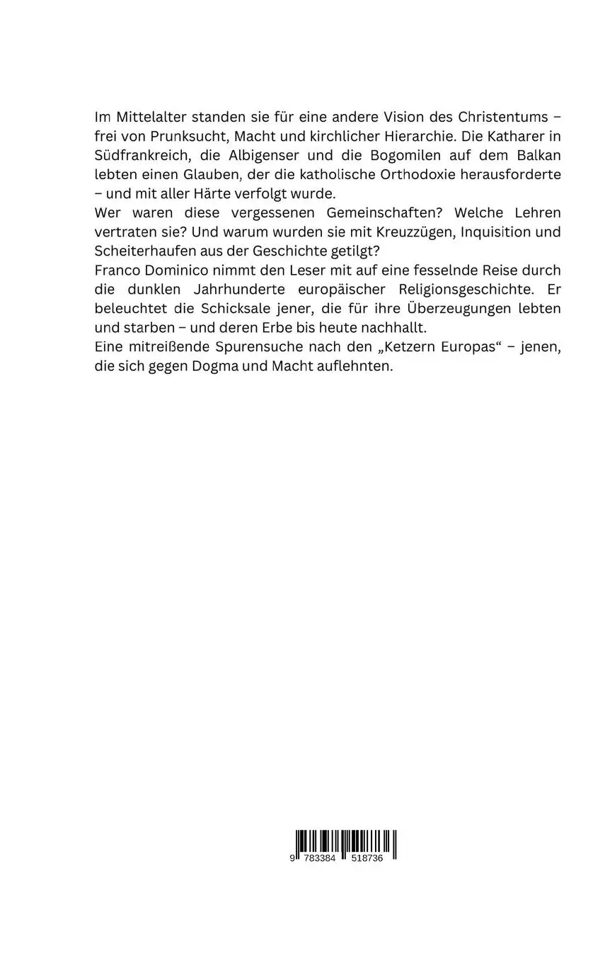 Rückseite: 9783384518736 | Die Ketzer Europas | Franco Dominico | Buch | 256 S. | Deutsch | 2025