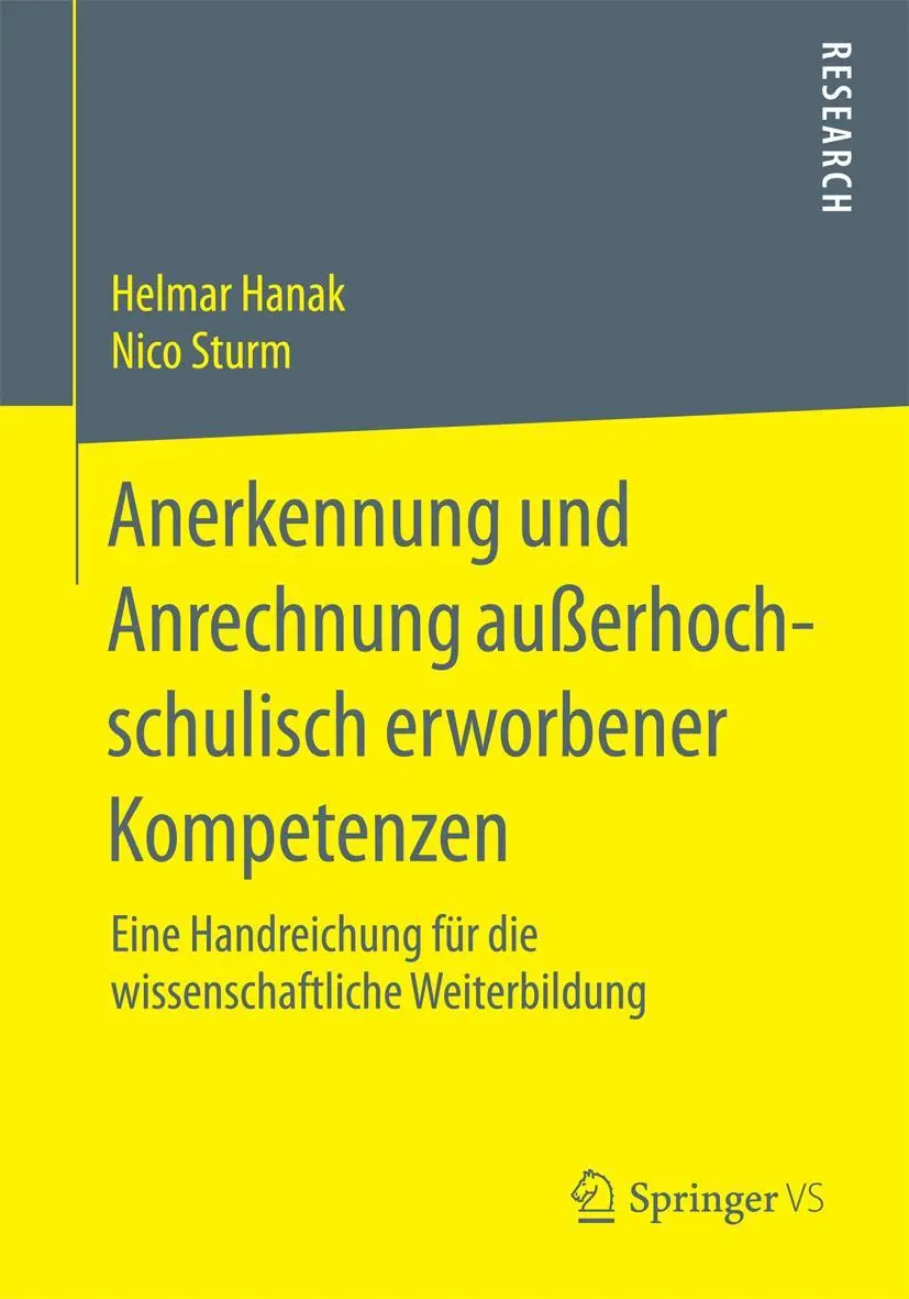 Cover: 9783658088736 | Anerkennung und Anrechnung außerhochschulisch erworbener Kompetenzen