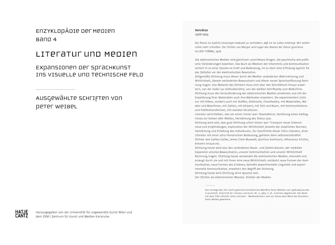 Bild: 9783775738736 | Literatur und Medien | Literatur und Medien | Peter Weibel | Buch