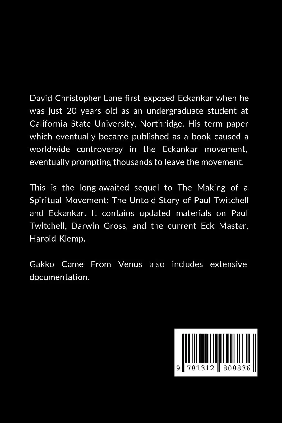 Rückseite: 9781312808836 | Gakko Came From Venus | Exploring the Lost History of Eckankar | Lane