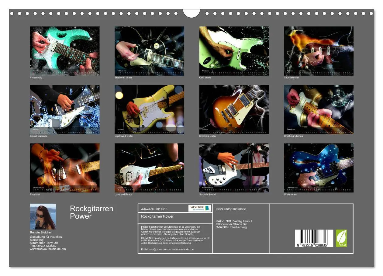 Bild: 9783516028836 | Rockgitarren Power (Wandkalender 2026 DIN A3 quer), CALVENDO...
