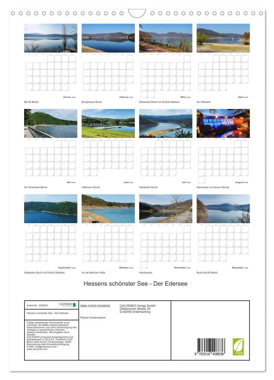 Bild: 9783516408836 | Hessens schönster See - Der Edersee (Wandkalender 2026 DIN A3...