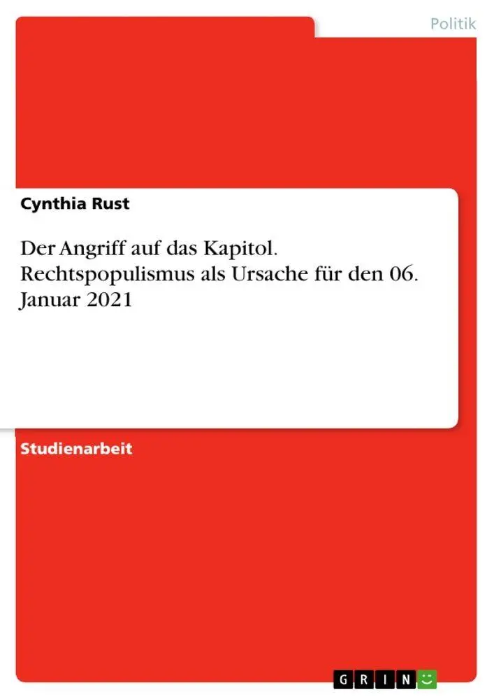 Cover: 9783389168936 | Der Angriff auf das Kapitol. Rechtspopulismus als Ursache für den...