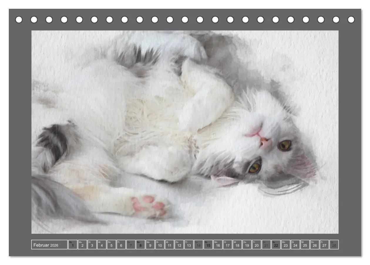 Bild: 9783457618936 | Maine Coon Aquarelle (Tischkalender 2026 DIN A5 quer), CALVENDO...
