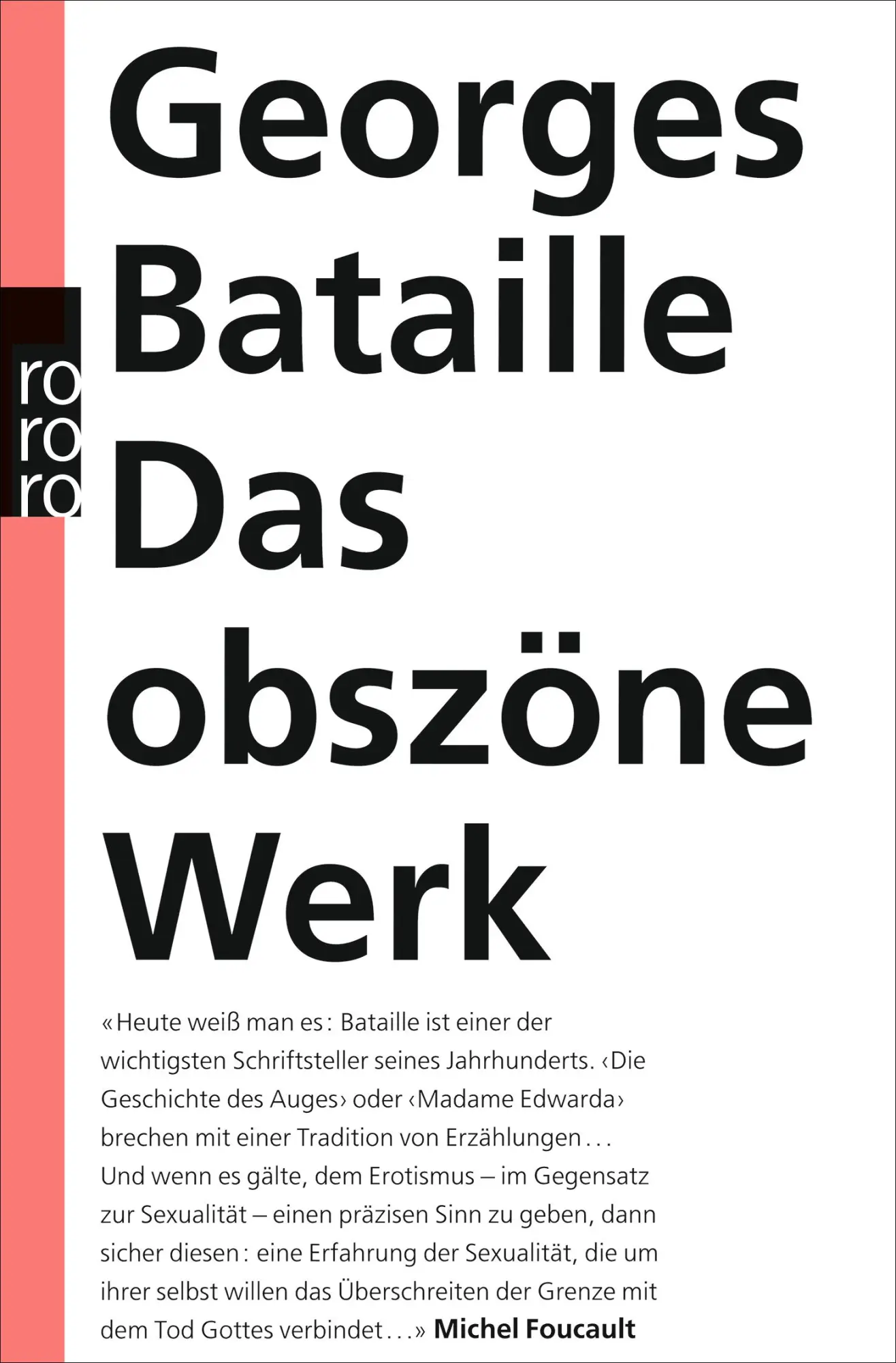 Cover: 9783499128936 | Das obszöne Werk | Georges Bataille | Taschenbuch | 240 S. | Deutsch