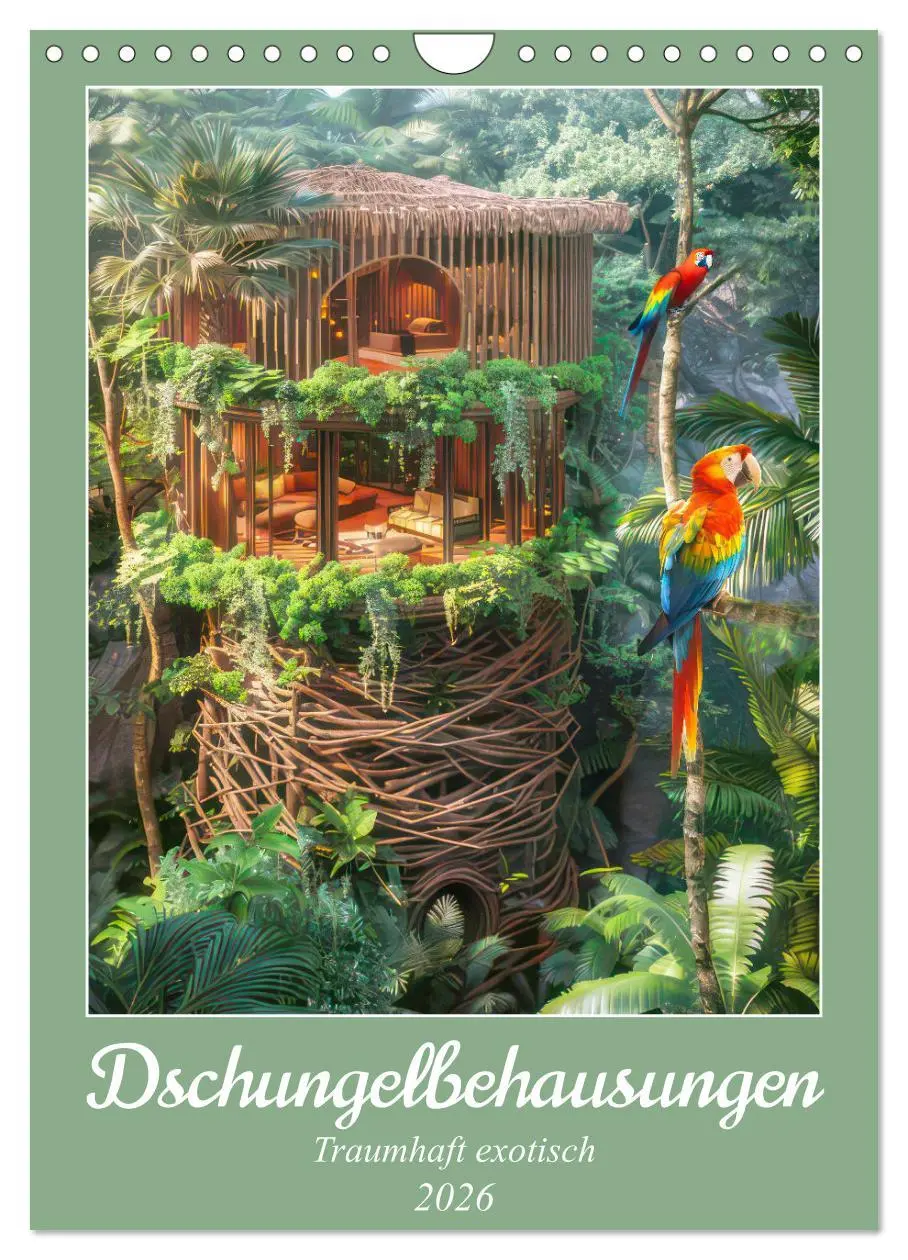 Cover: 9783516258936 | Dschungelbehausungen - Traumhaft exotisch (Wandkalender 2026 DIN A4...