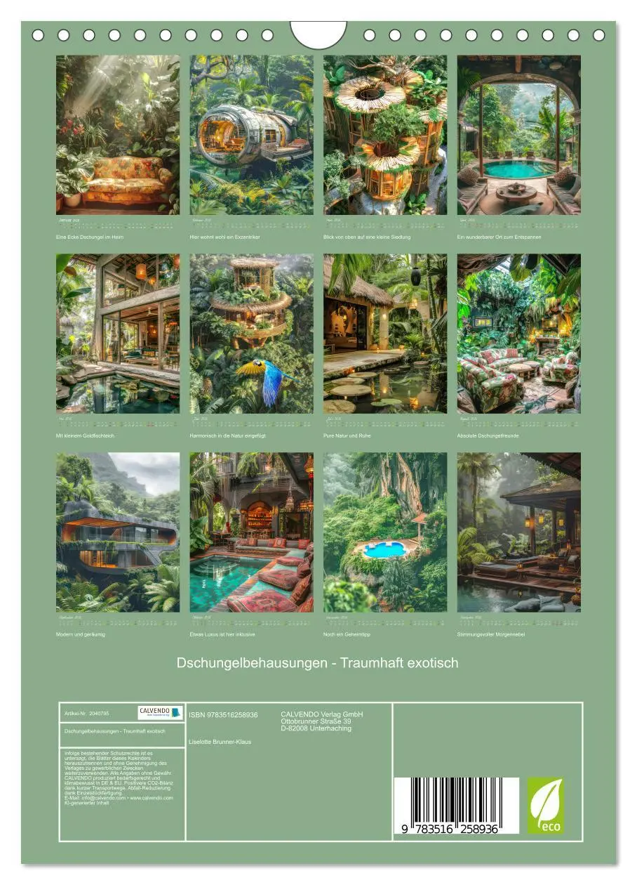 Bild: 9783516258936 | Dschungelbehausungen - Traumhaft exotisch (Wandkalender 2026 DIN A4...