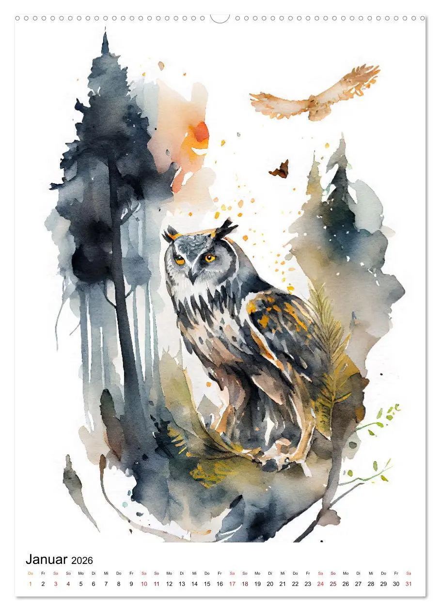 Bild: 9783516328936 | Waldtiere in Aquarell - Heimische Tierarten (Wandkalender 2026 DIN...