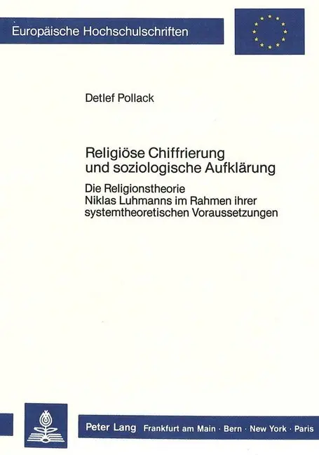 Cover: 9783820498936 | Religiöse Chiffrierung und soziologische Aufklärung | Detlef Pollack