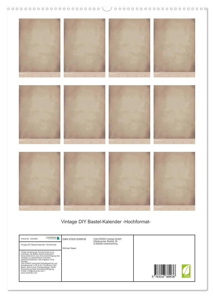 Bild: 9783516389036 | Vintage DIY Bastel-Kalender -Hochformat- (hochwertiger Premium...