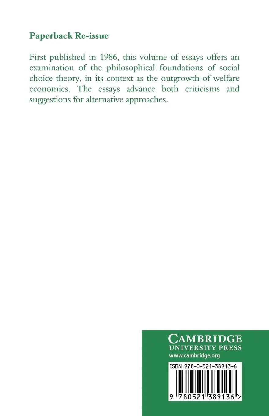 Rückseite: 9780521389136 | Foundations of Social Choice Theory | Jon Elster (u. a.) | Taschenbuch