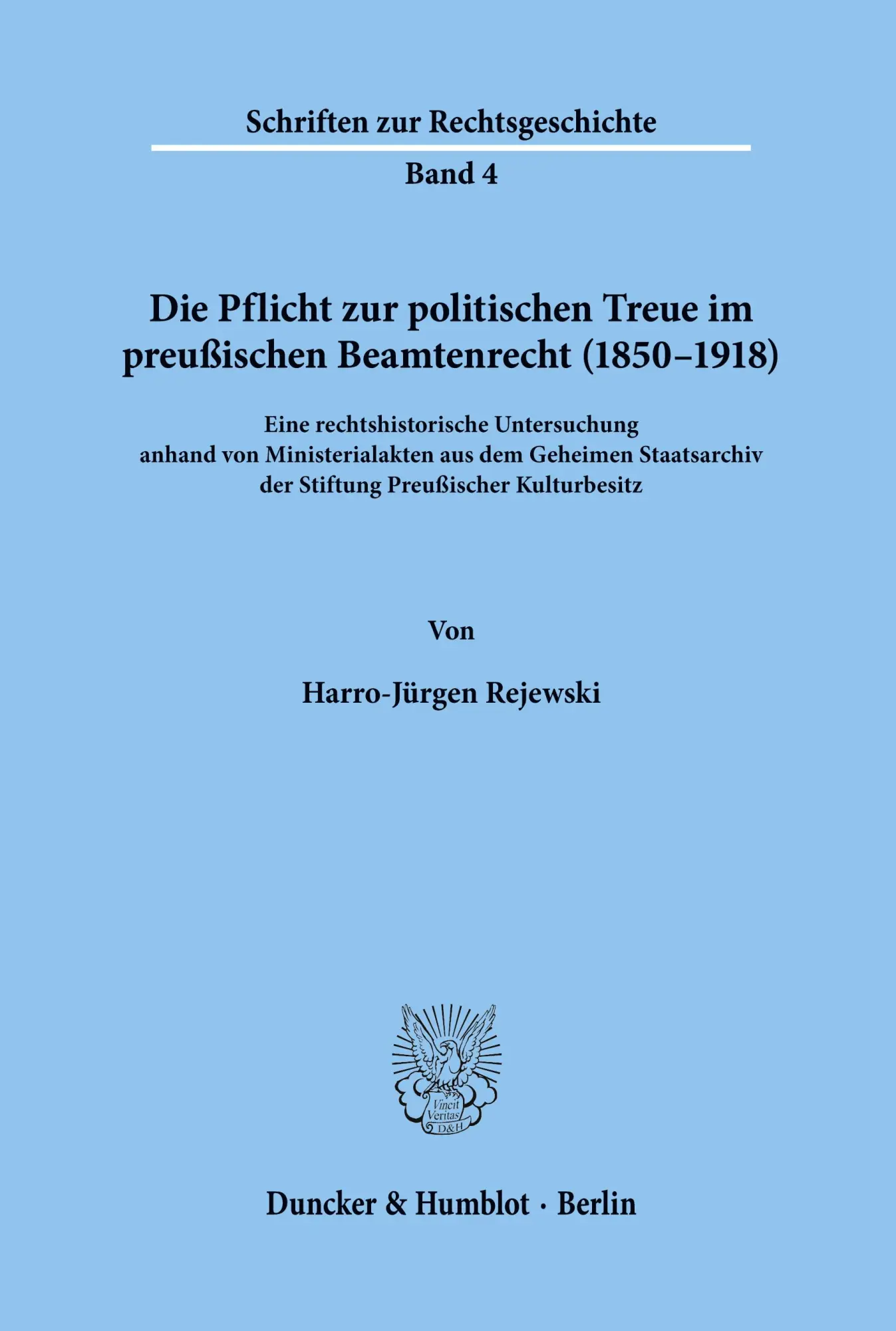 Cover: 9783428029136 | Die Pflicht zur politischen Treue im preußischen Beamtenrecht...