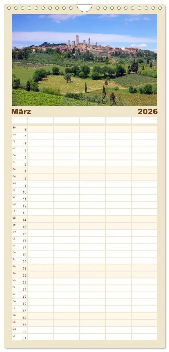 Bild: 9783516519136 | Familienplaner 2026 - Toskana - Traumlandschaft in Italien mit 5...