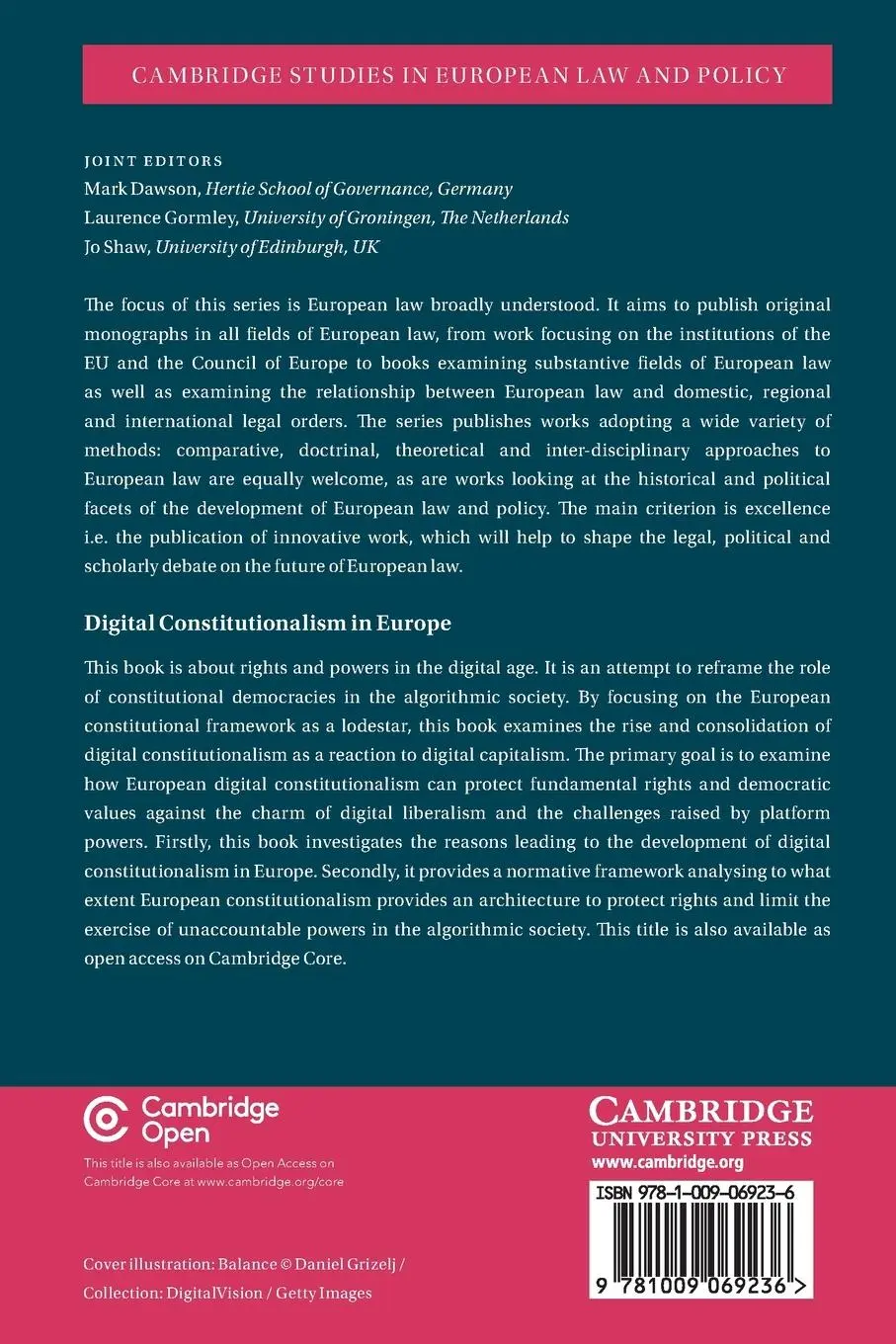 Rückseite: 9781009069236 | Digital Constitutionalism in Europe | Giovanni De Gregorio | Buch