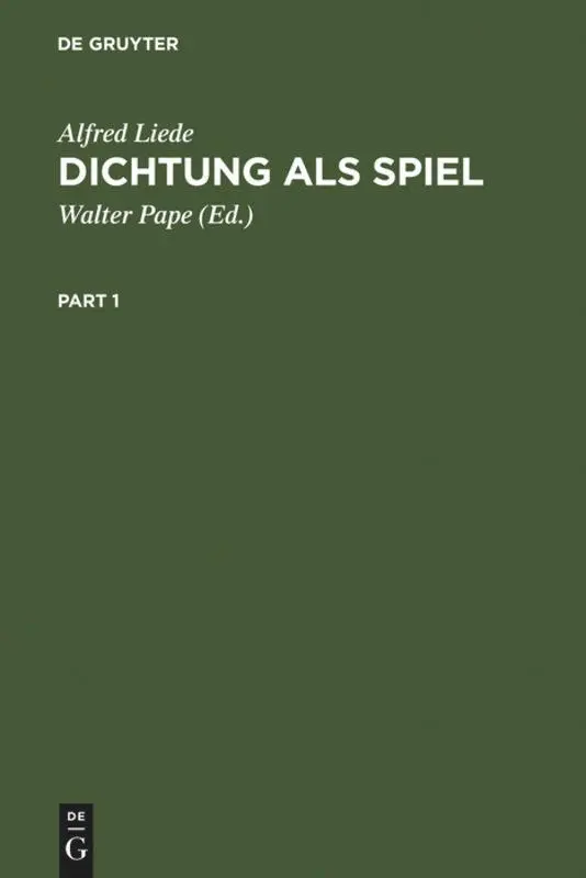 Cover: 9783110129236 | Dichtung als Spiel | Alfred Liede | Buch | 2 Bücher | Deutsch | 1992