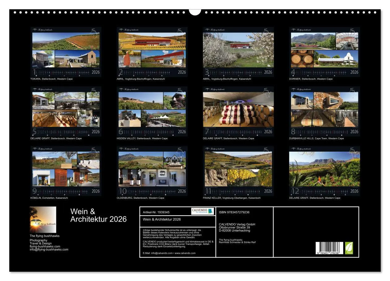 Bild: 9783457279236 | Wein &amp; Architektur 2026 (Wandkalender 2026 DIN A2 quer), CALVENDO...