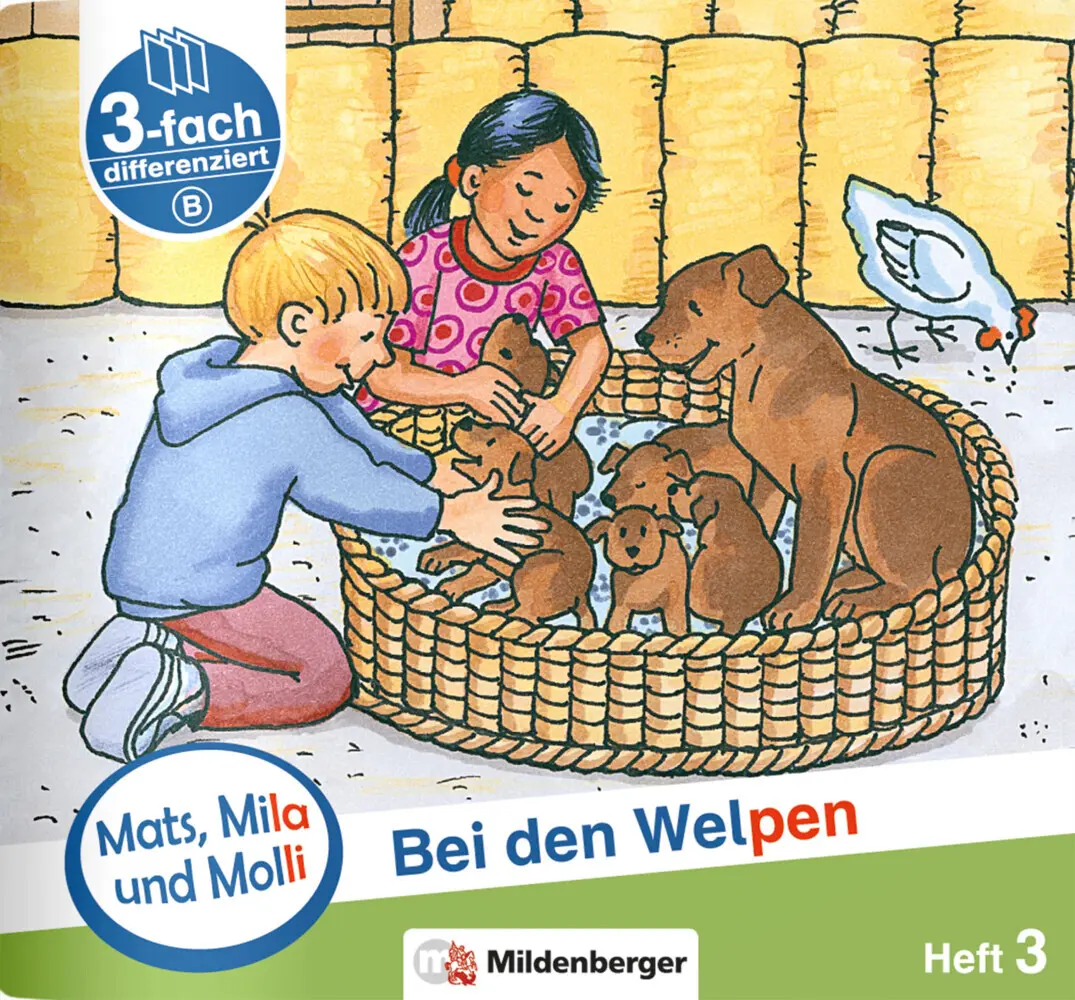 Cover: 9783619019236 | Mats, Mila und Molly - Bei den Welpen - Schwierigkeitsstufe B. H.3