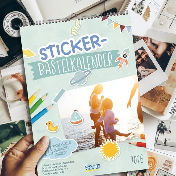 Bild: 9783731889236 | Foto-Malen-Basteln Bastelkalender mit Stickern 2026 | Verlag Korsch