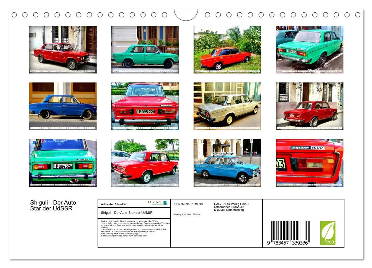 Bild: 9783457339336 | Shiguli - Der Auto-Star der UdSSR (Wandkalender 2026 DIN A4 quer),...