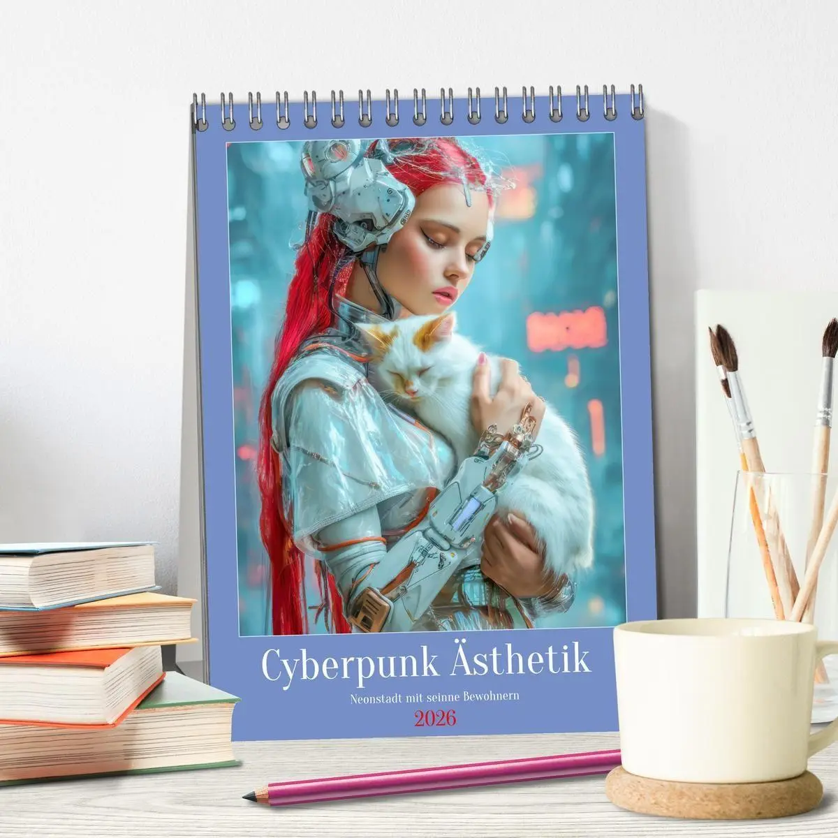 Bild: 9783516669336 | Cyberpunk Ästhetik - Neonstadt mit seinne Bewohnern (Tischkalender...