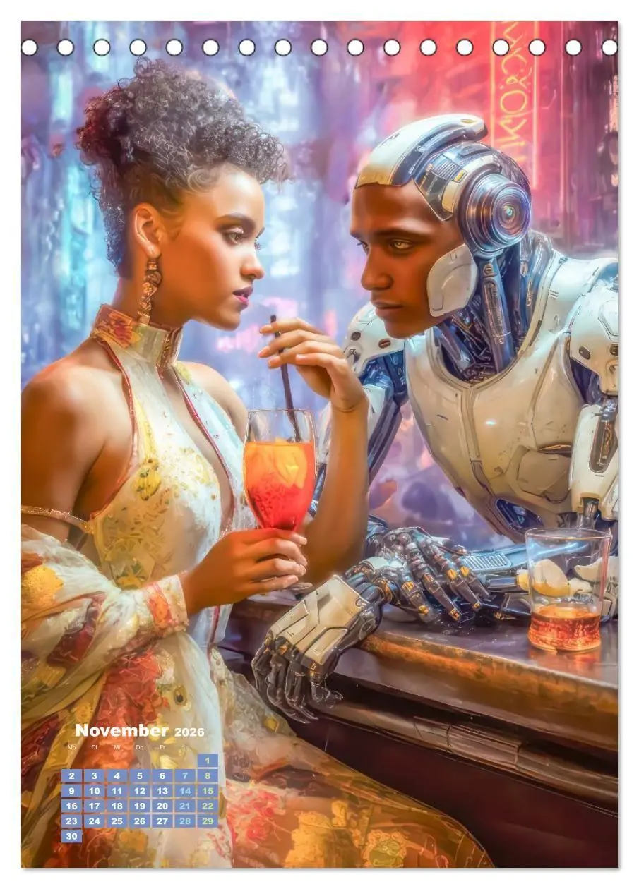 Bild: 9783516669336 | Cyberpunk Ästhetik - Neonstadt mit seinne Bewohnern (Tischkalender...