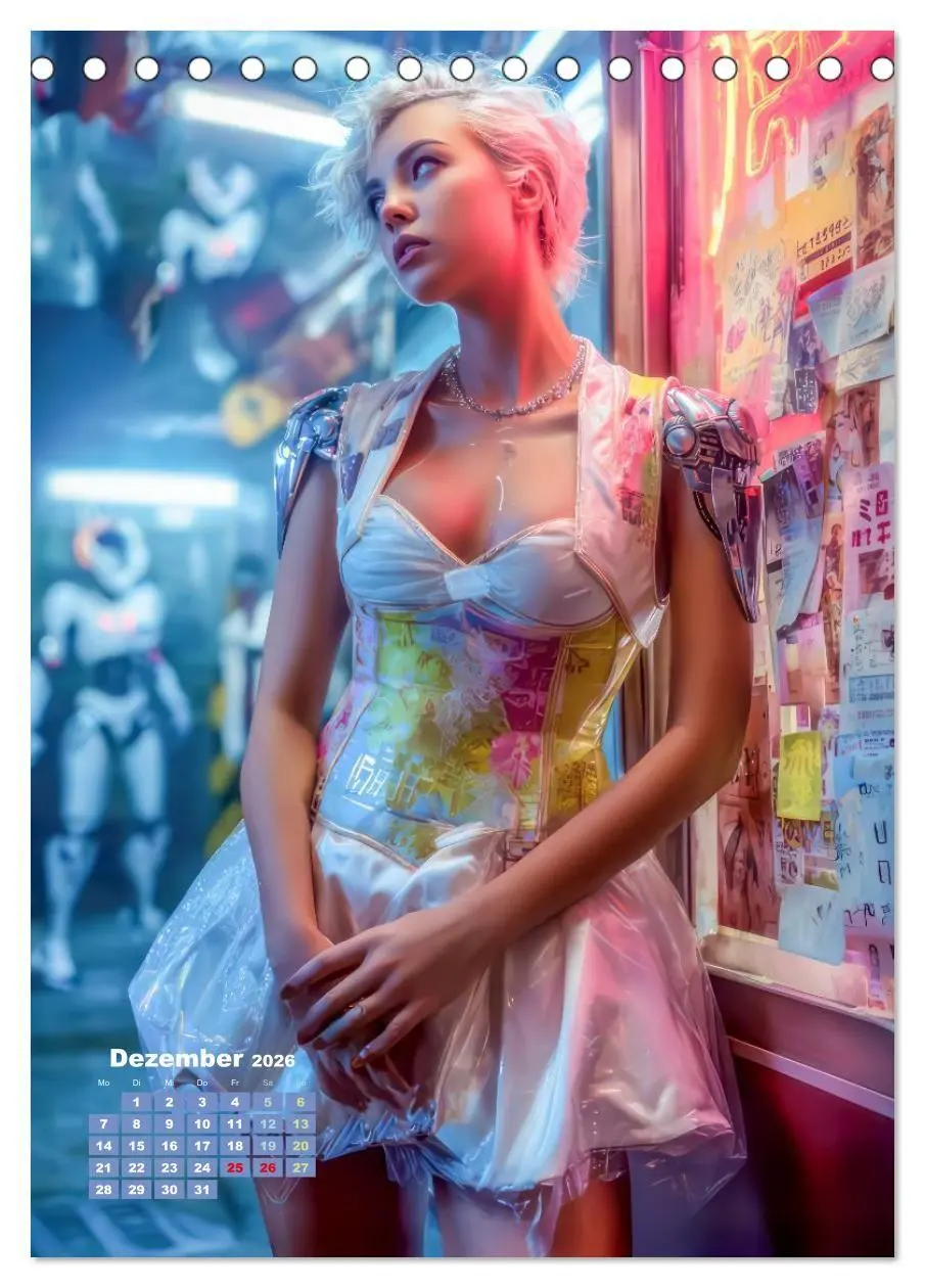 Bild: 9783516669336 | Cyberpunk Ästhetik - Neonstadt mit seinne Bewohnern (Tischkalender...