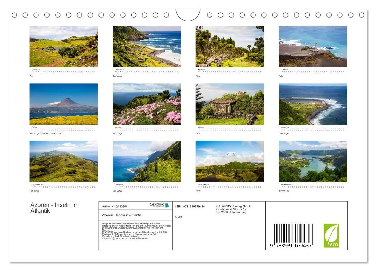 Bild: 9783569679436 | Azoren - Inseln im Atlantik (Wandkalender 2027 DIN A4 quer),...