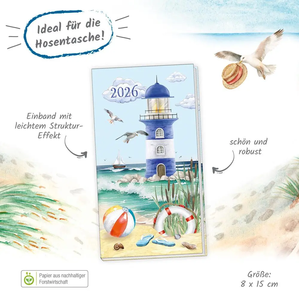 Bild: 4251901509536 | Trötsch Taschenterminer Maritim 2026 | Wochenkalender | KG | Kalender