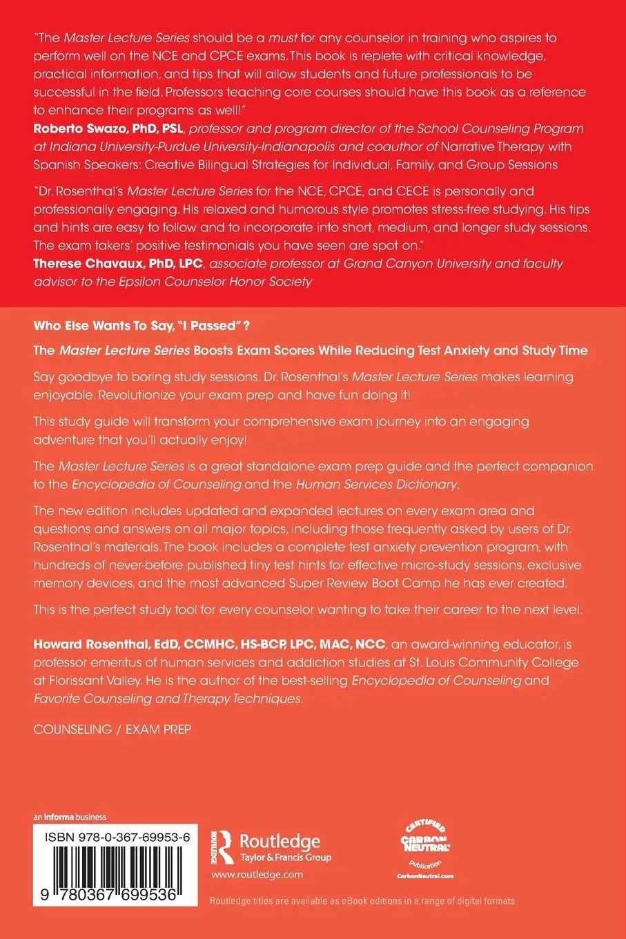 Rückseite: 9780367699536 | Master Lecture Series for the NCE, CPCE, CECE, and State Counseling...