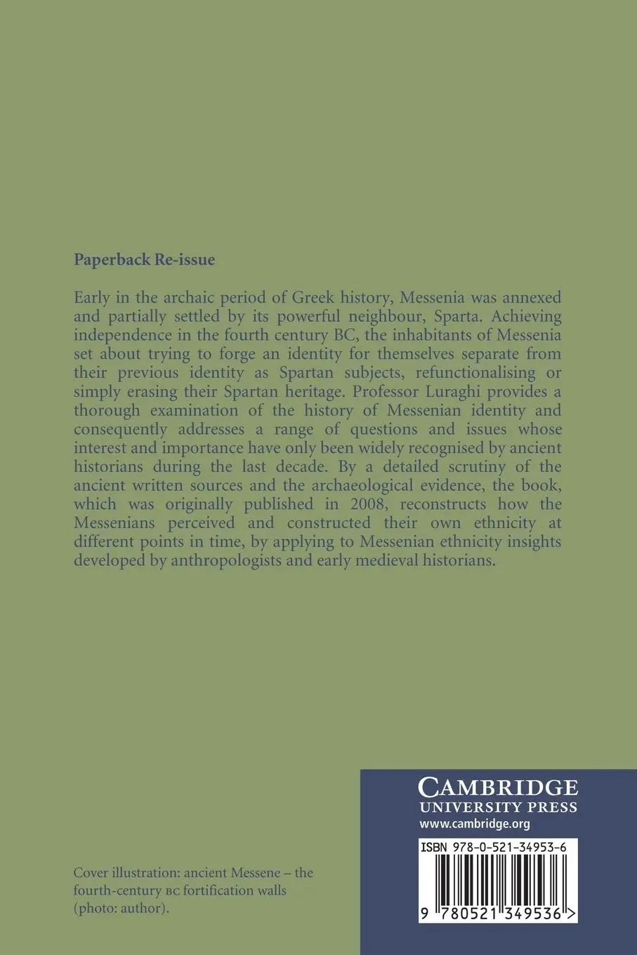 Rückseite: 9780521349536 | The Ancient Messenians | Constructions of Ethnicity and Memory | Buch