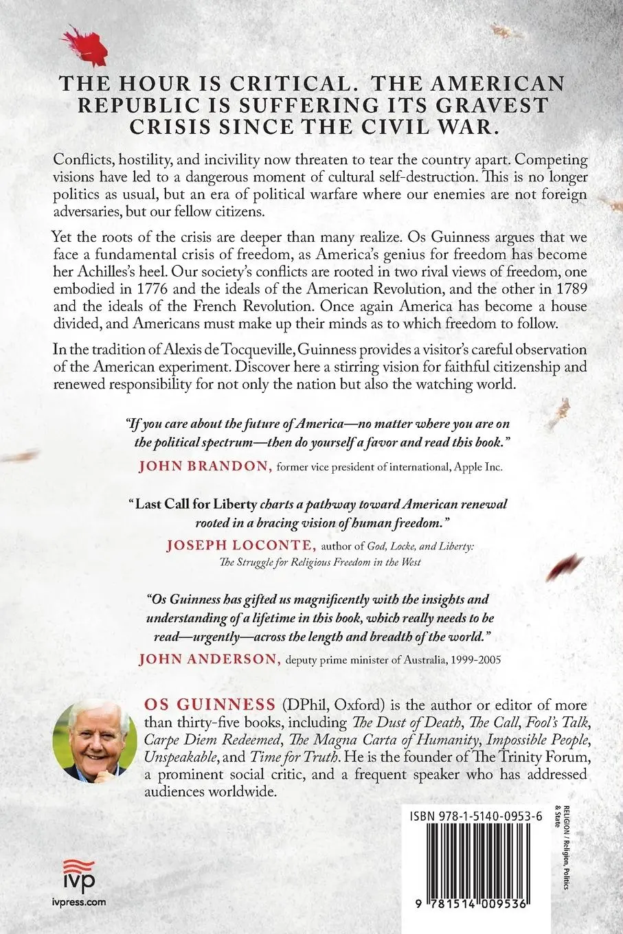 Rückseite: 9781514009536 | Last Call for Liberty | Os Guinness | Taschenbuch | Englisch | 2024
