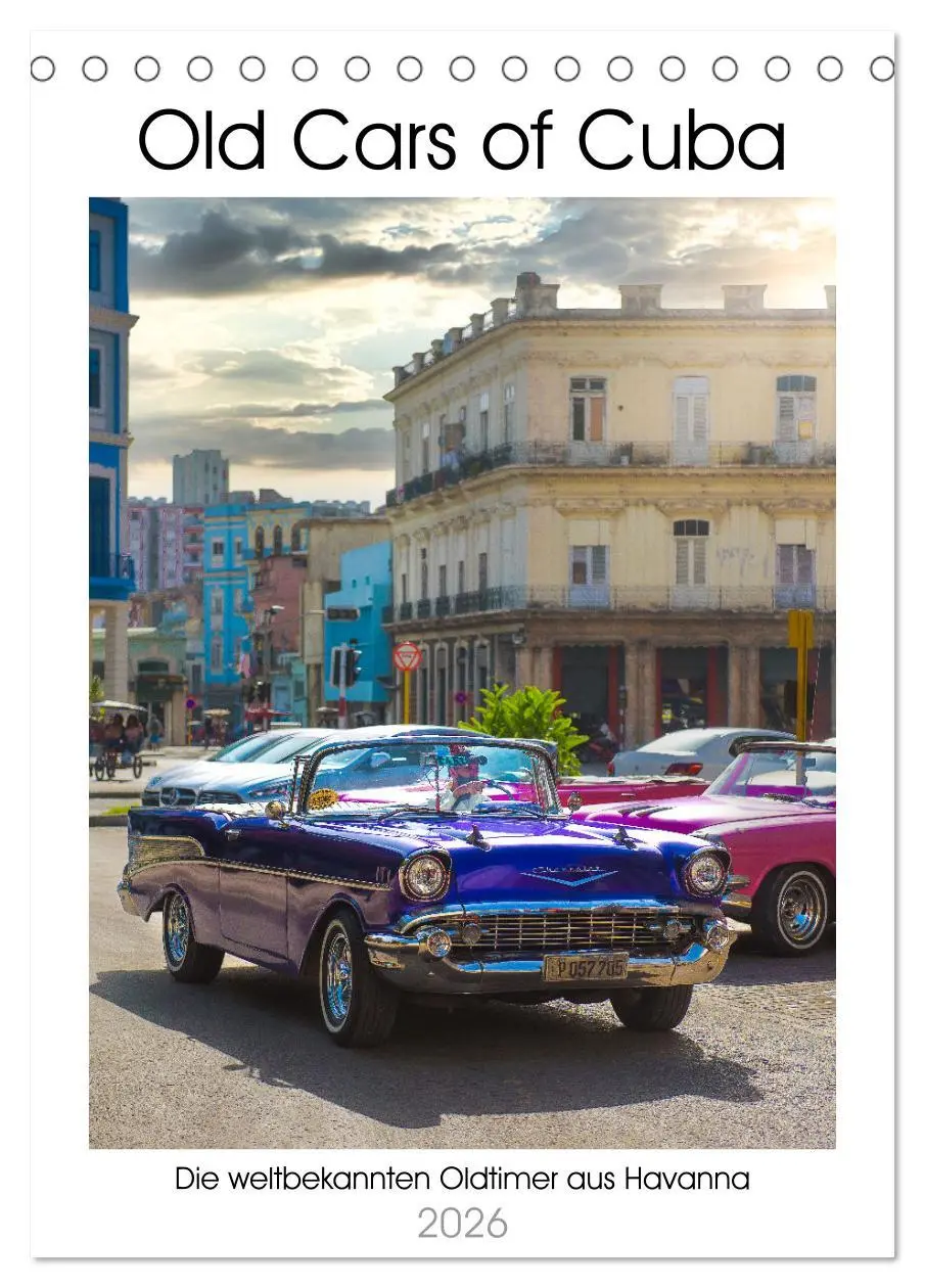 Cover: 9783516339536 | Old Cars of Cuba (Tischkalender 2026 DIN A5 hoch), CALVENDO...