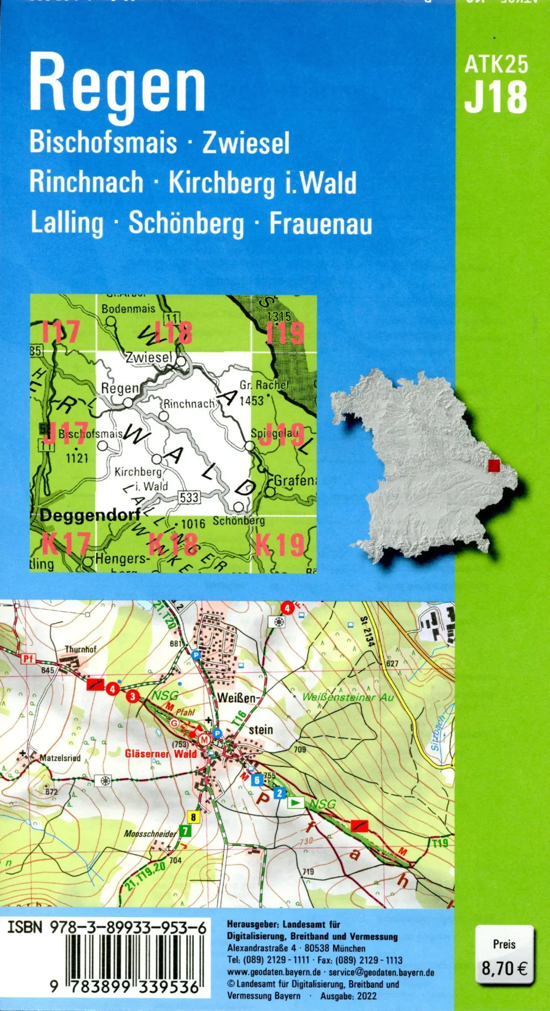 Bild: 9783899339536 | Regen 1 : 25.000 | Digitalisierung | (Land-)Karte | Deutsch | 2022