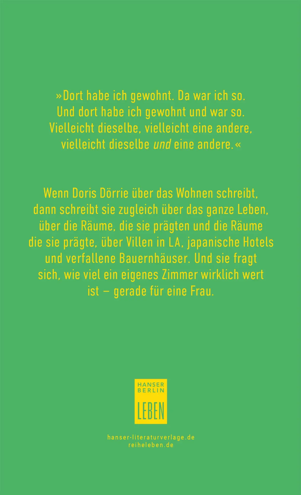 Bild: 9783446279636 | Wohnen | Doris Dörrie | Buch | Hanser Berlin LEBEN | 128 S. | Deutsch